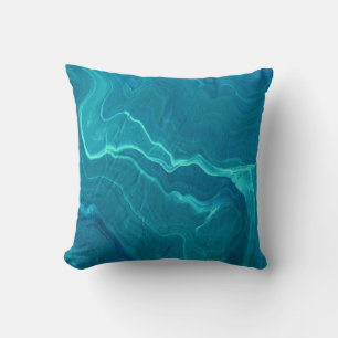 Sea Green Agate Marble Abstraction Kissen