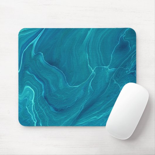Sea Green Agate Marble Abstraction Mousepad (Mit Mouse)