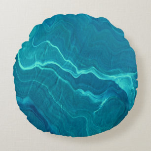 Sea Green Agate Marble Abstraction Rundes Kissen