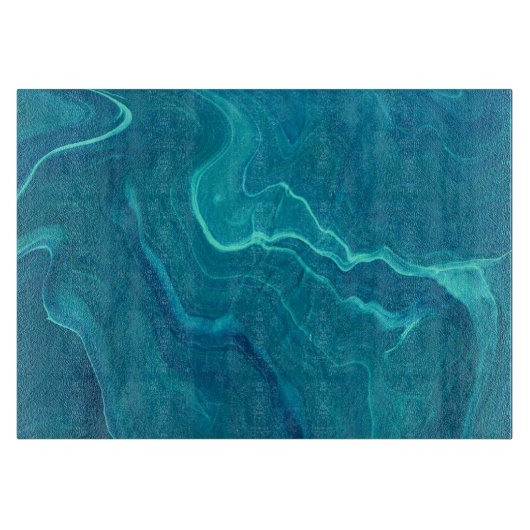Sea Green Agate Marble Abstraction Schneidebrett (Vorderseite)