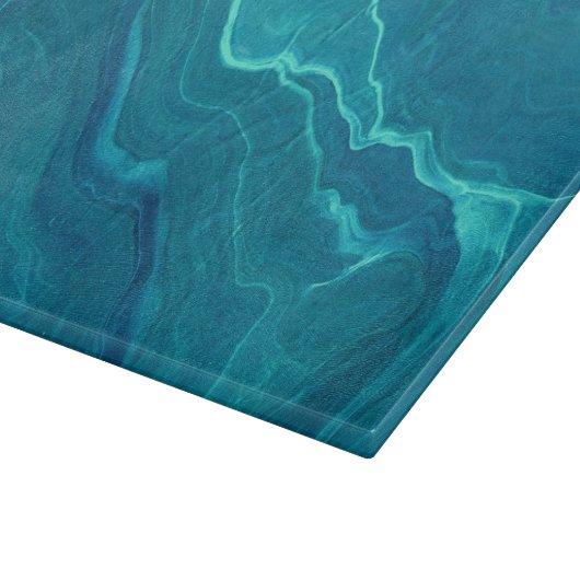 Sea Green Agate Marble Abstraction Schneidebrett (Ecke)