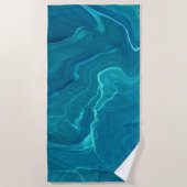 Sea Green Agate Marble Abstraction Strandtuch (Vorderseite)