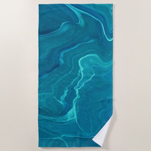 Sea Green Agate Marble Abstraction Strandtuch (Vorderseite)