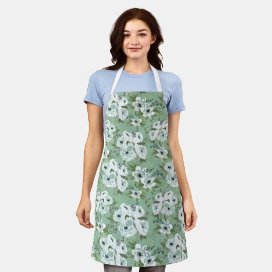 Sea green anemone All-Over Print Apron Schürze (Getragen)
