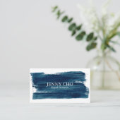 Sea Green Aquamarin Blue Paint Strip Brushstroke B Visitenkarte (Stehend Vorderseite)