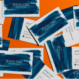 Sea Green Aquamarin Blue Paint Strip Brushstroke B Visitenkarte