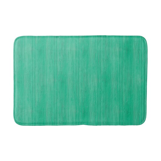 Sea Green Bamboo Wood Grain Look Badematte (Vorderseite)