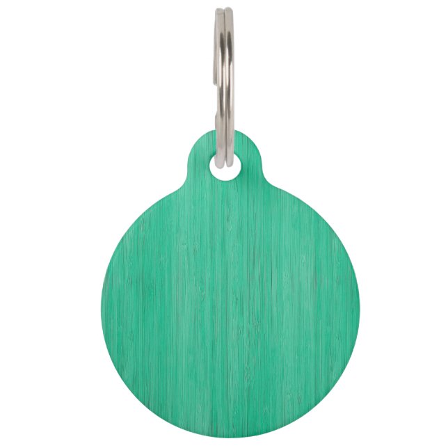 Sea Green Bamboo Wood Grain Look Tiernamensmarke (Vorderseite)