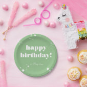 Sea Green Birthday Aufkleber Pappteller (Party)