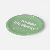 Sea Green Birthday Aufkleber Pappteller (Schrägansicht)