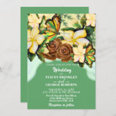 Sea Green Boho-Wildblume-Botanisch-florale Hochzei Einladung (Vorne/Hinten)