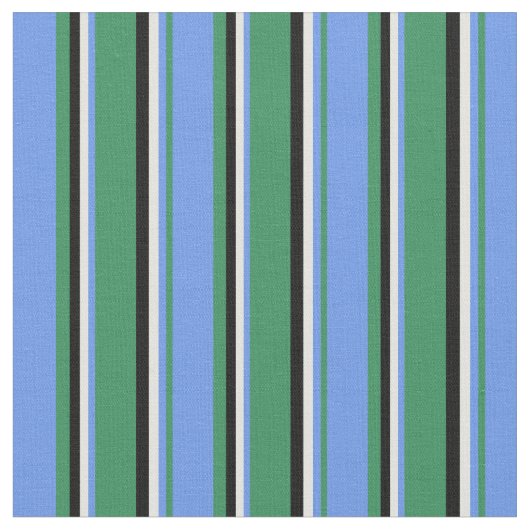 Sea Green, Cornfllower Blue, Light Cyan und Black Stoff (Nahaufnahme)