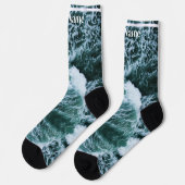 Sea green | Custom Name Socken (Linkes Detail)