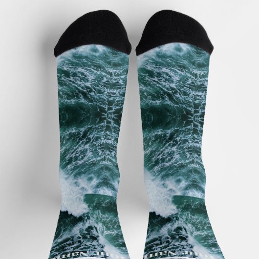 Sea green | Custom Name Socken (Oben)