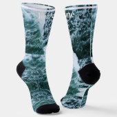 Sea green | Custom Name Socken (Gewinkelt)