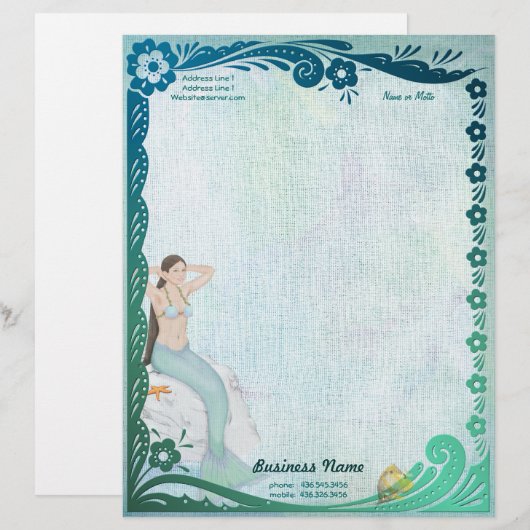 Sea Green Fantasy Briefkopf (Vorne/Hinten)