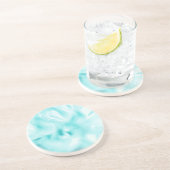 Sea Green Floral Print Sandstone Untersetzer (Seite)