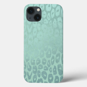 Sea Green Glitzer Leopard Textur Case-Mate iPhone Hülle