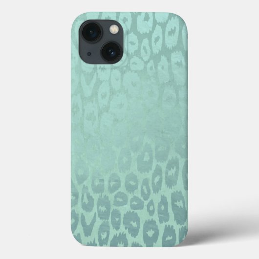 Sea Green Glitzer Leopard Textur Case-Mate iPhone Hülle (Rückseite)