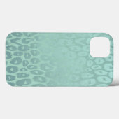 Sea Green Glitzer Leopard Textur Case-Mate iPhone Hülle (Rückseite (Horizontal))