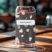 Sea Green & Grey Chips Retro Terrazzo Pattern Dosenglas