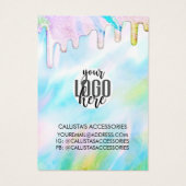 Sea Green Holographic Glitzer Tropfen Logo Earring (Rückseite)