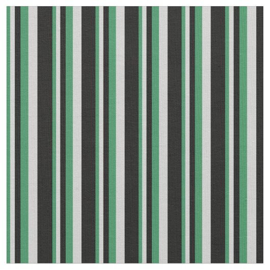 Sea Green, Light Gray & Black Pattern of Stripes Stoff (Nahaufnahme)