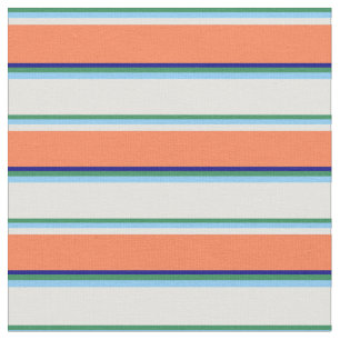 Sea Green, Light Sky Blue, Light Cyan, Coral, Blue Stoff
