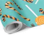 Sea Green Lollipop und Sticks Muster Umhüllung Geschenkpapier (Rolleneckpunkt)
