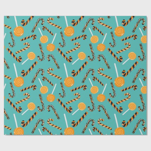 Sea Green Lollipop und Sticks Muster Umhüllung Geschenkpapier (Flach)