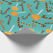 Sea Green Lollipop und Sticks Muster Umhüllung Geschenkpapier (Ecke)