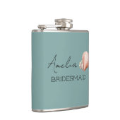 Sea Green mit Muschel Personalisiert Bridal Flachmann (Rechts)