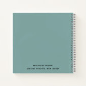 Sea Green mit Muschel Wedding Guest Book Notizblock (Rückseite)
