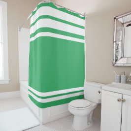 Sea Green : Moderne Linien in Weiß Duschvorhang