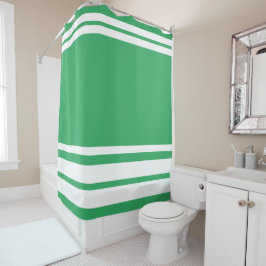 Sea Green : Moderne Linien in Weiß Duschvorhang