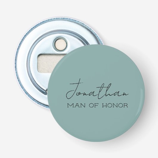Sea Green Personalisiert Man of Honor Bottle Opene Flaschenöffner (Vorderseite)
