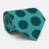 Sea Green Polka Dots Krawatte (Gerollt)