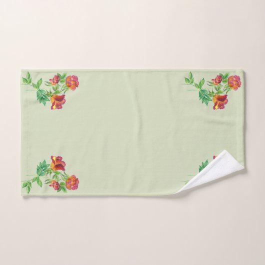 Sea Green, Vermillion Floral Badhandtuch Set (Handtuch)