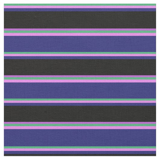 Sea Green, Violet, Midnight Blue, Black & Orchid Stoff (Nahaufnahme)