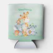 Sea Green Watercolor Niedlich Safari Jungle Tiere Dosenkühler (Vorderseite)