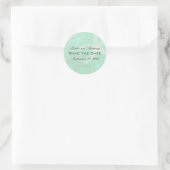 Sea Green Wedding Save the Date Stickers (Tasche)