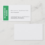 Sea Green White Minimalistisch Modern Schlicht Visitenkarte (Vorne/Hinten)