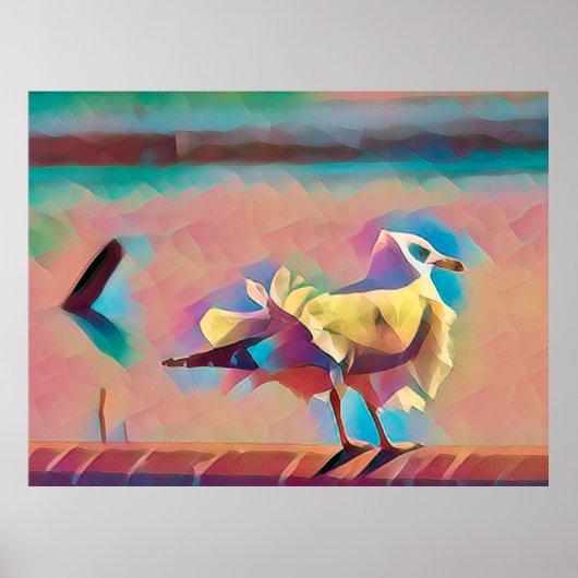 Sea Gull Art. Grüße Poster (Vorne)