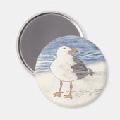 SEA GULL-Magnet (rund) Magnet (Vorderseite/Rückseite)