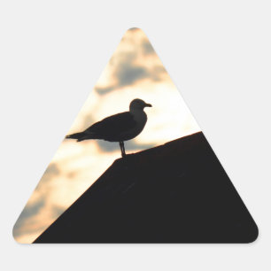 Sea Gull Sunset Dreieckiger Aufkleber