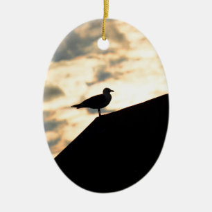 Sea Gull Sunset Keramik Ornament