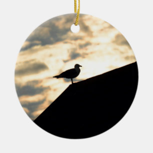 Sea Gull Sunset Keramik Ornament