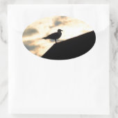 Sea Gull Sunset Ovaler Aufkleber (Tasche)