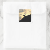 Sea Gull Sunset Quadratischer Aufkleber (Tasche)