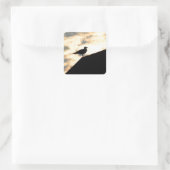 Sea Gull Sunset Quadratischer Aufkleber (Tasche)